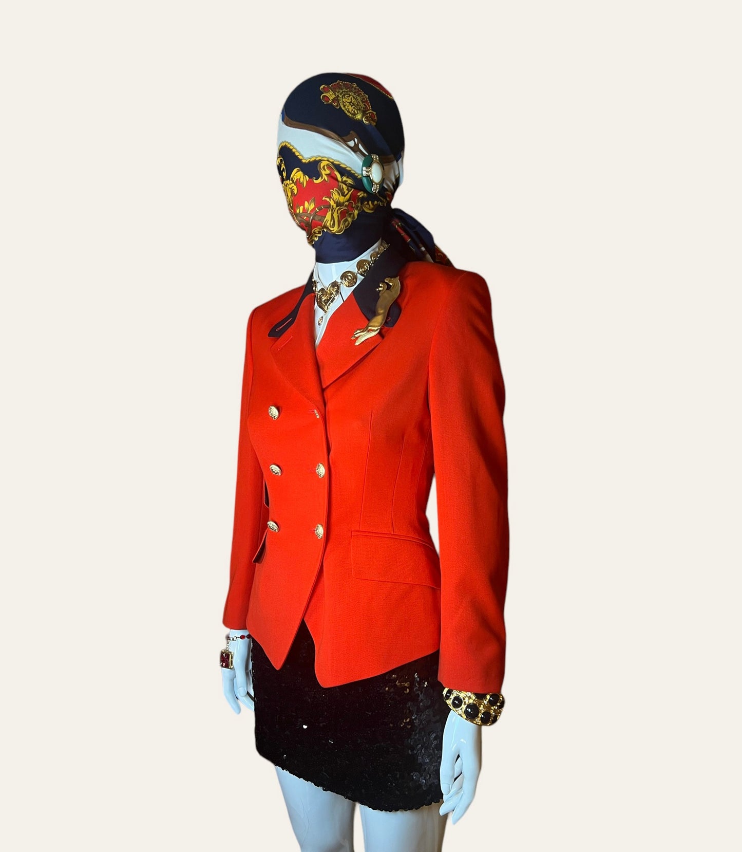 1990's ESCADA MARGARETHA LEY Scarlet Red Blazer