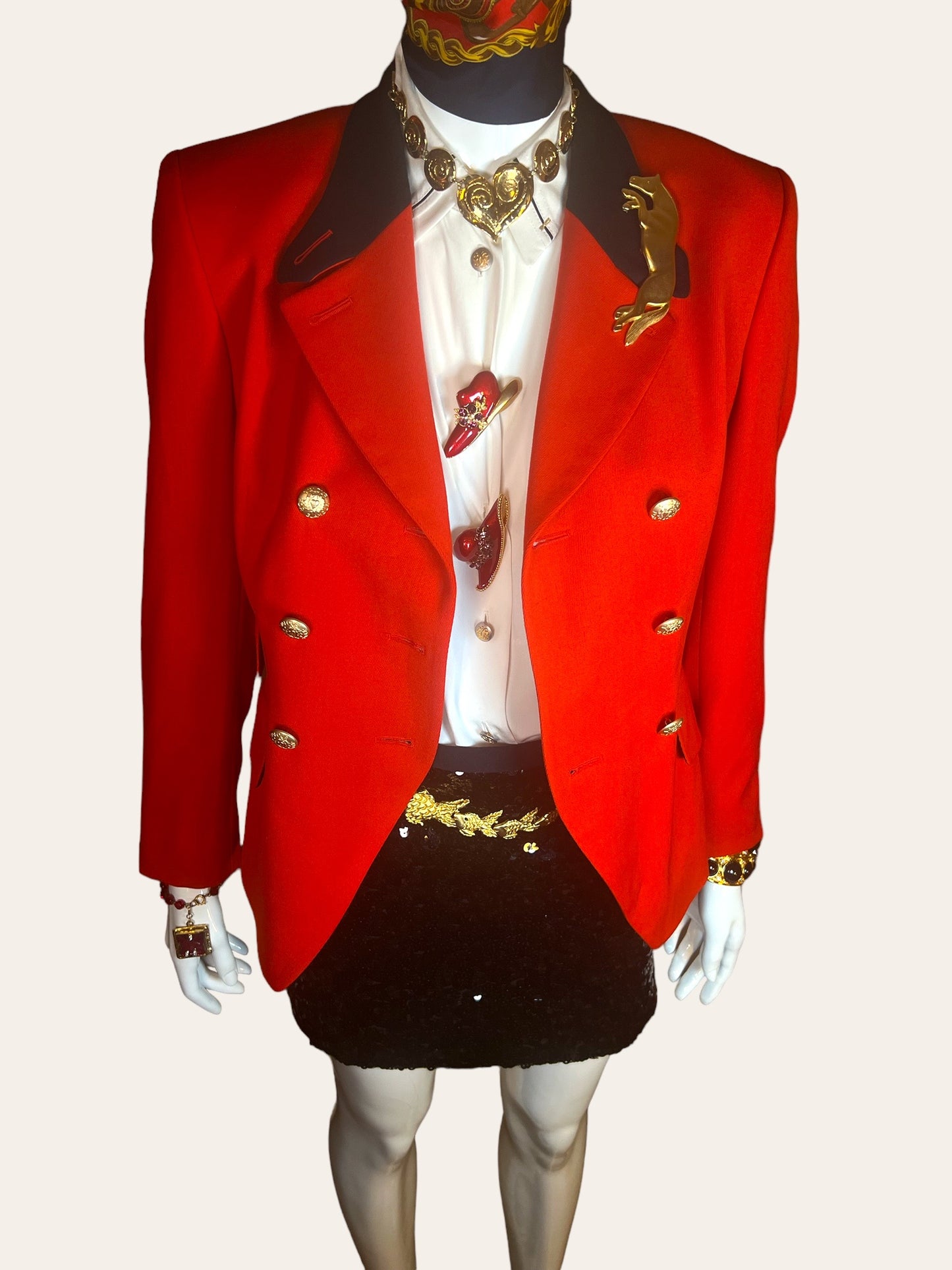 1990's ESCADA MARGARETHA LEY Scarlet Red Blazer