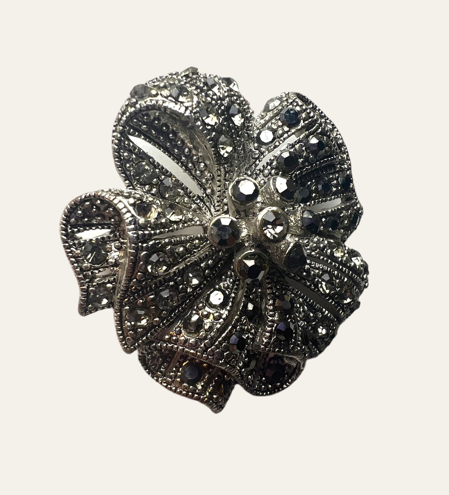 1980's Crystal Flower Brooch