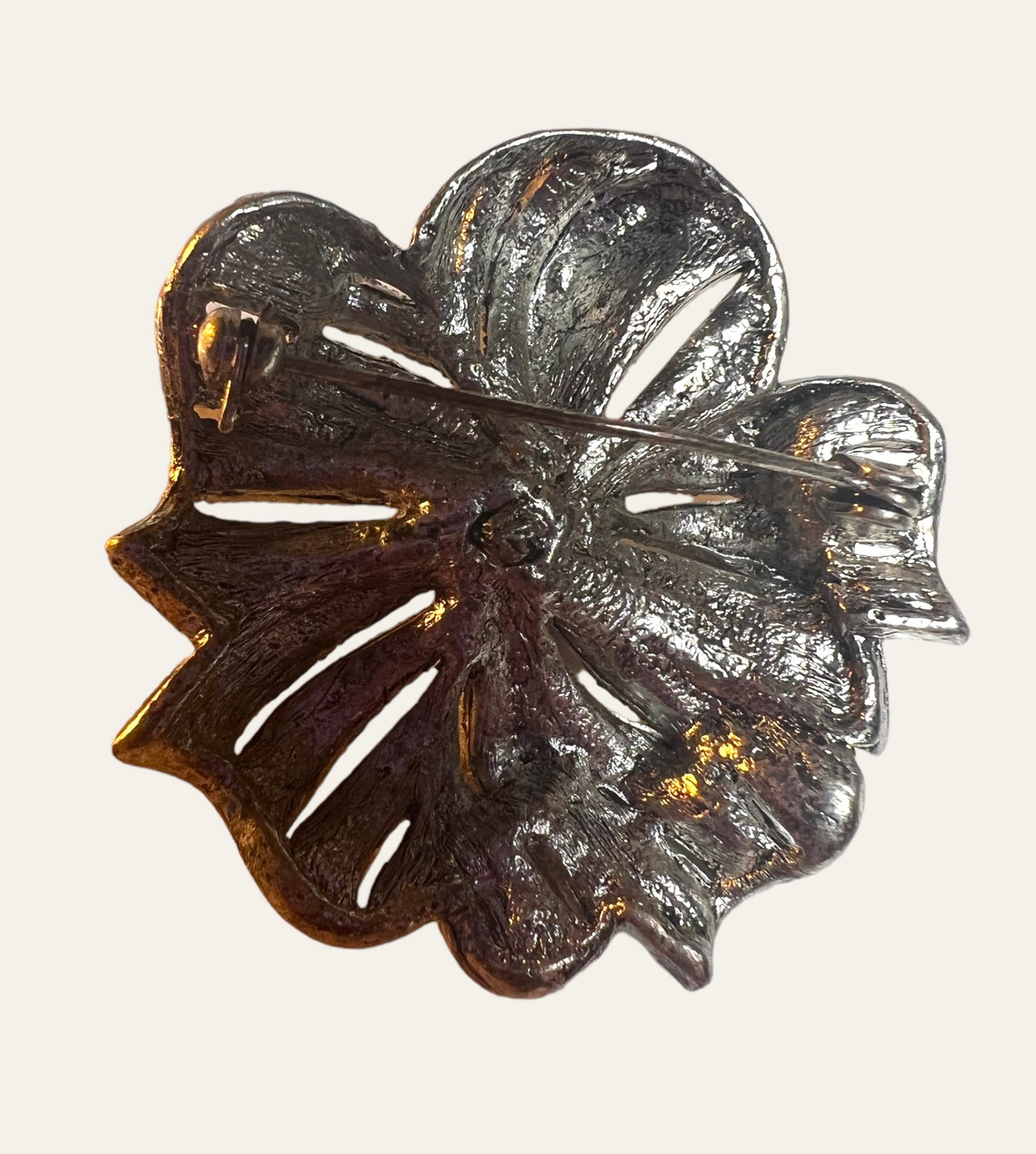 1980's Crystal Flower Brooch