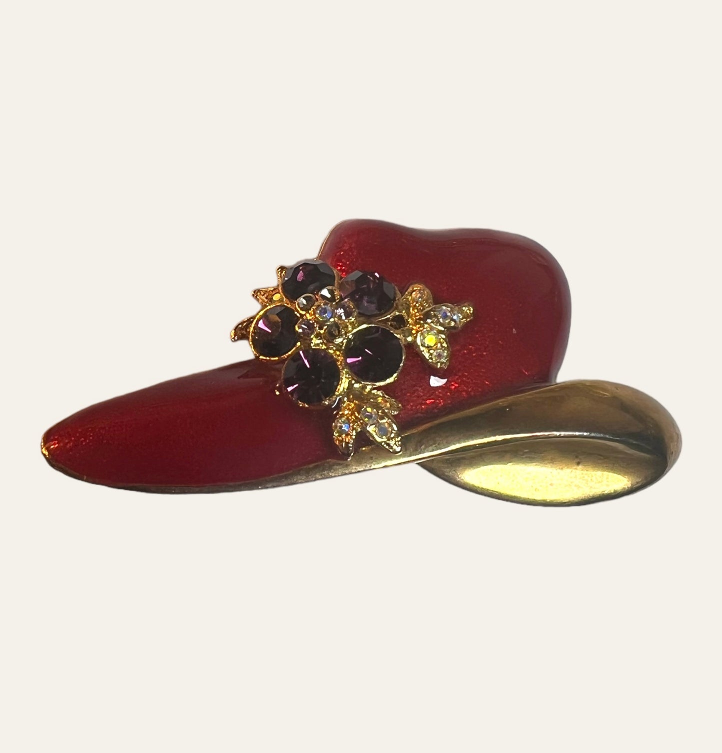 Vintage Red Hat and Shoe Brooches