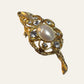 Moushe Shaped Faux Pearl Brooch