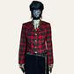 1980's Versus Versace Red Plaid Blazer