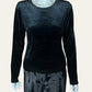 Vintage Black Velvet Long Sleeves Top