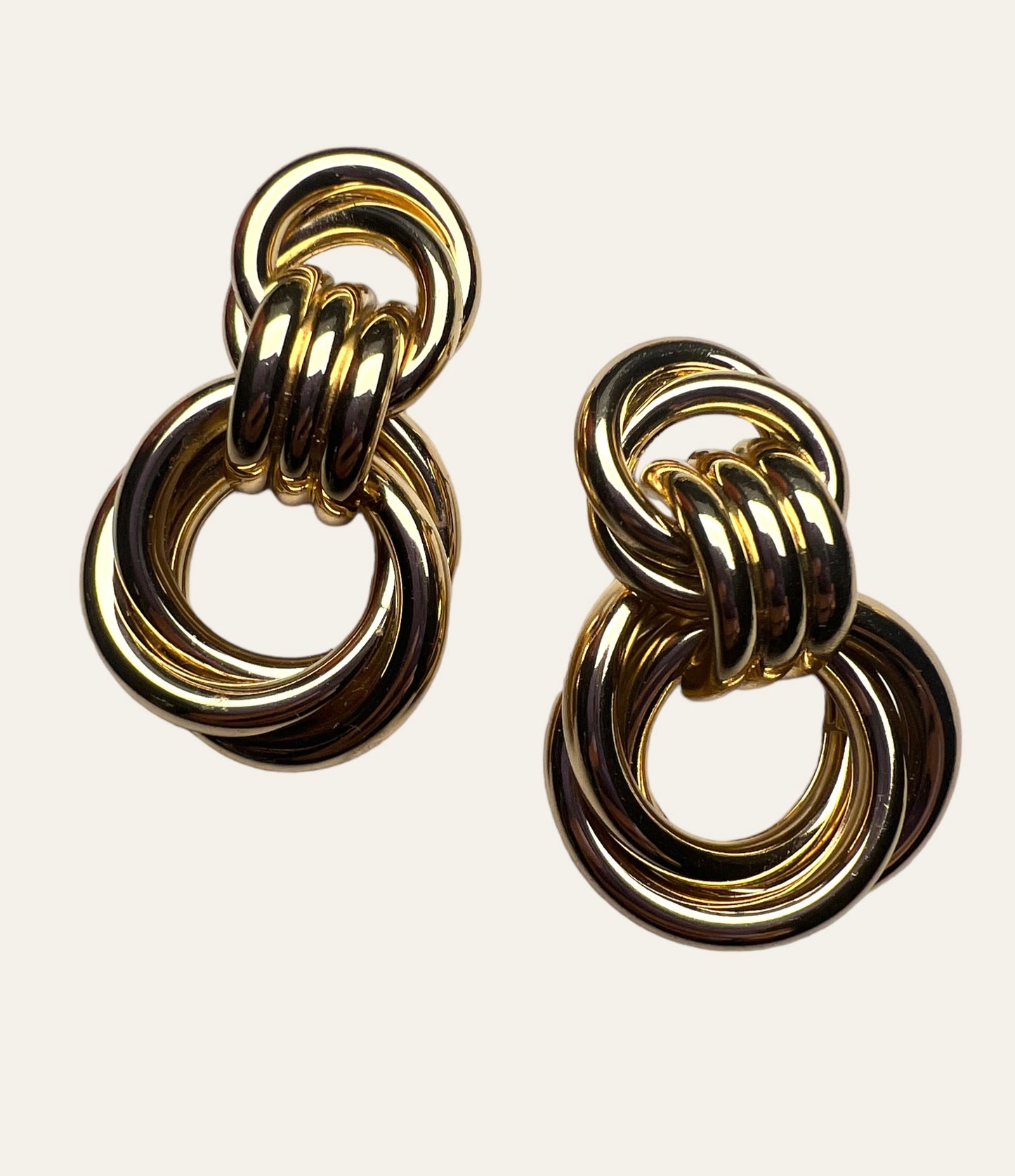 Gold Tone Hoop Twist Pierced Earrings