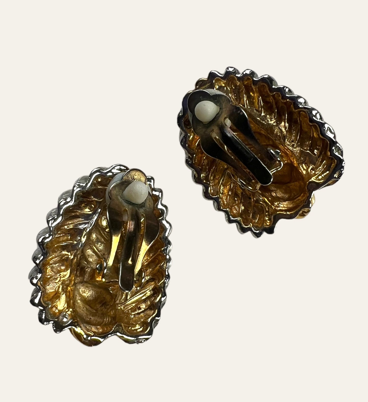 Ribbed Clip On Earrings