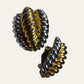 Ribbed Clip On Earrings