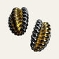 Ribbed Clip On Earrings