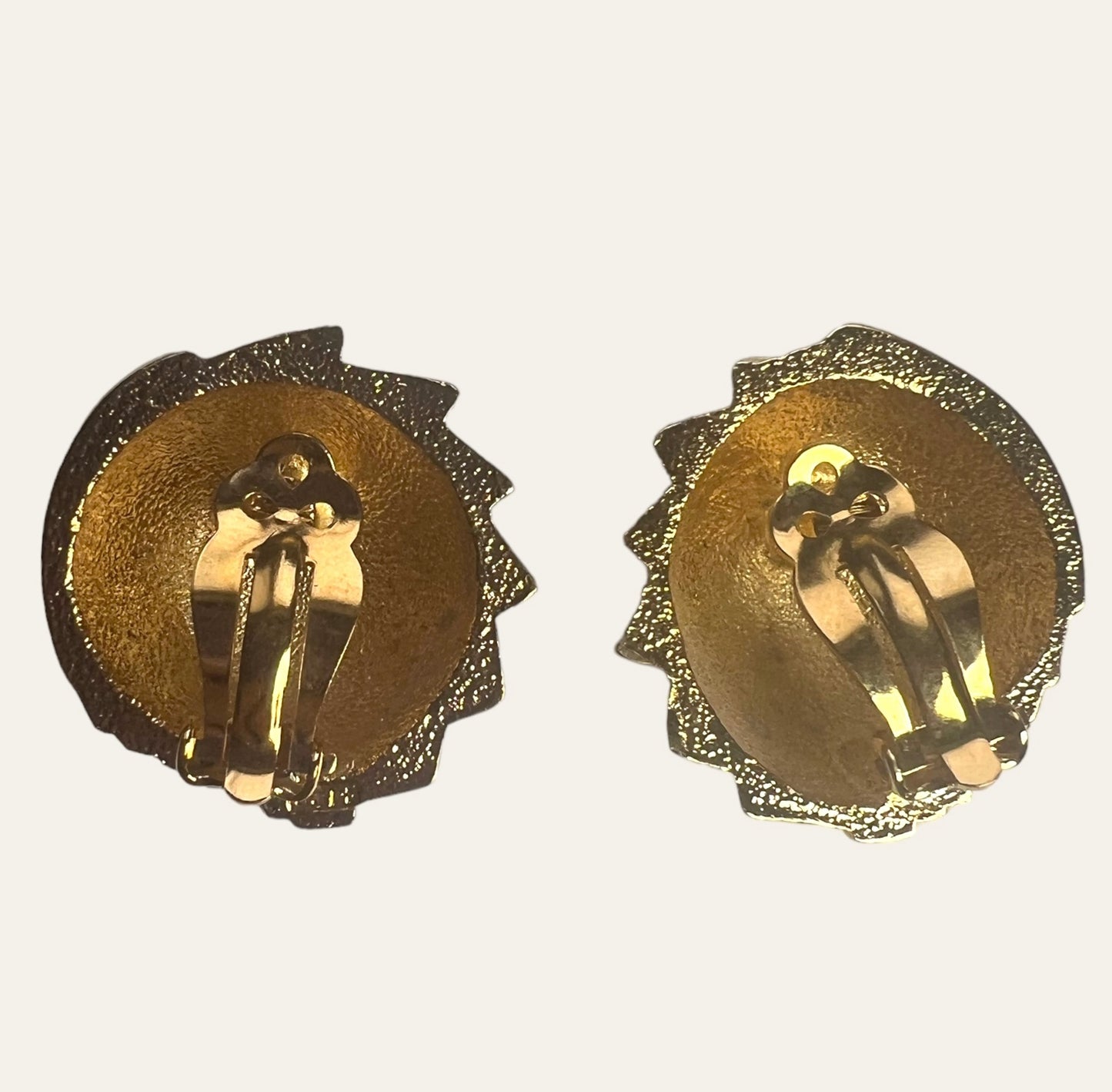 Domed Shell Shaped Clip On Earrings