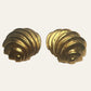 Domed Shell Shaped Clip On Earrings