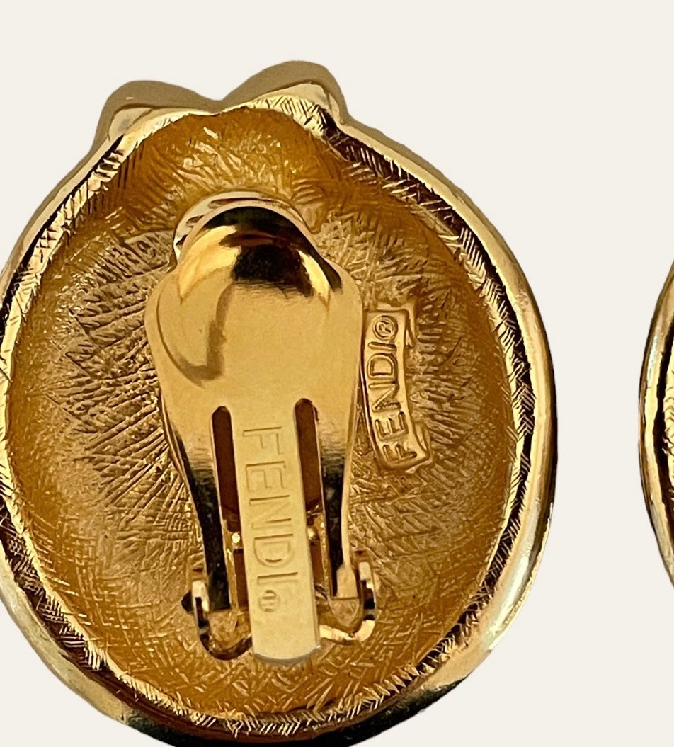 1980's Fendi Clip On Earrings