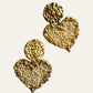 Large Heart Drop Clip On Earrings With Clustered Faux Pearls