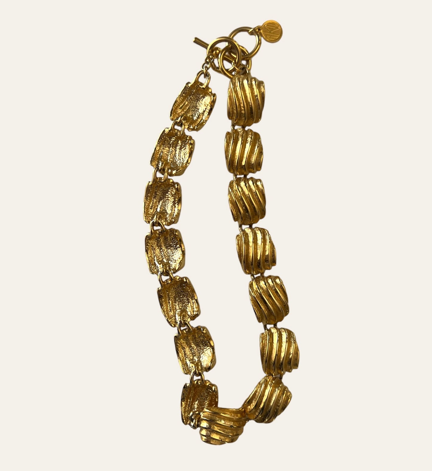 1980's Anne Klein Chunky Gold Tone Necklace