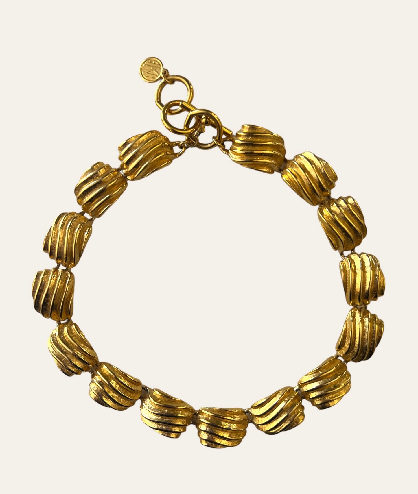 1980's Anne Klein Chunky Gold Tone Necklace