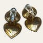 Gold Tone Heart Drop Clip On Earrings