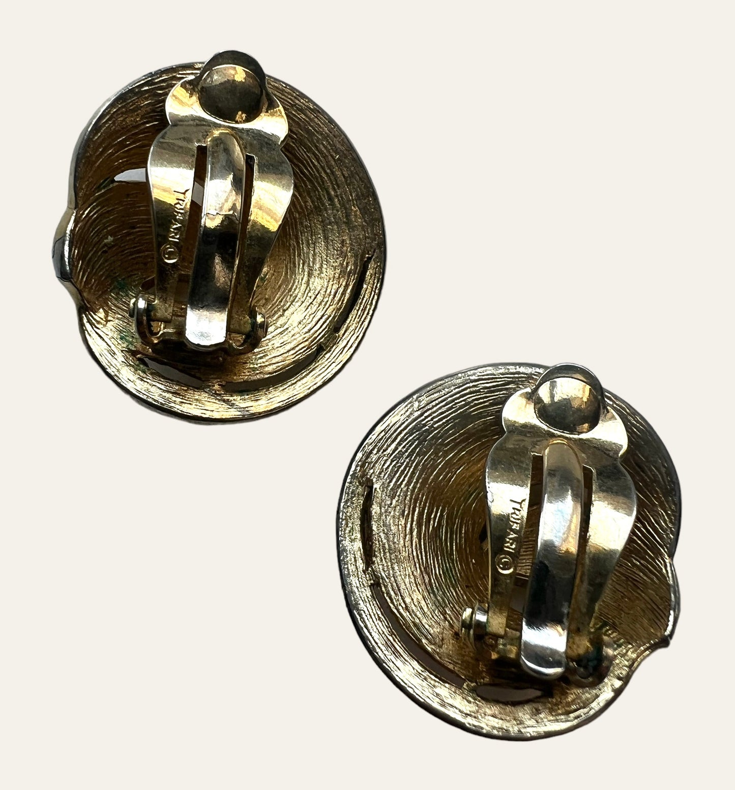 1950's Crown Trifari Swirl Design Clip On Earrings