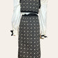 Vintage Folk Revival Skirt, Vest And Bag Knit Ensemble