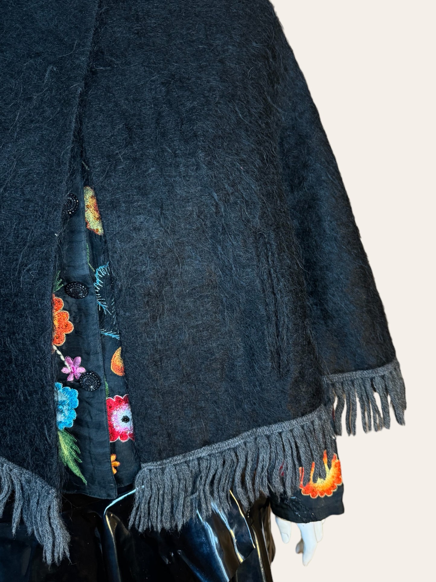 Vintage Woven In Scotland By Andrew Stewart Fringe Poncho