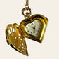 Gold Tone  Vintage Heart Watch Pendant