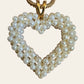 Massive Vintage Heart Faux Pearl Beaded Necklace