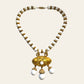 Les Bernard White And Gold Beaded Necklace