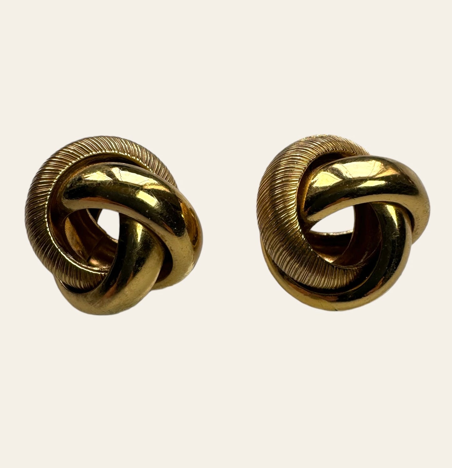 Petites Gold Tone Knot Pierced Earrings