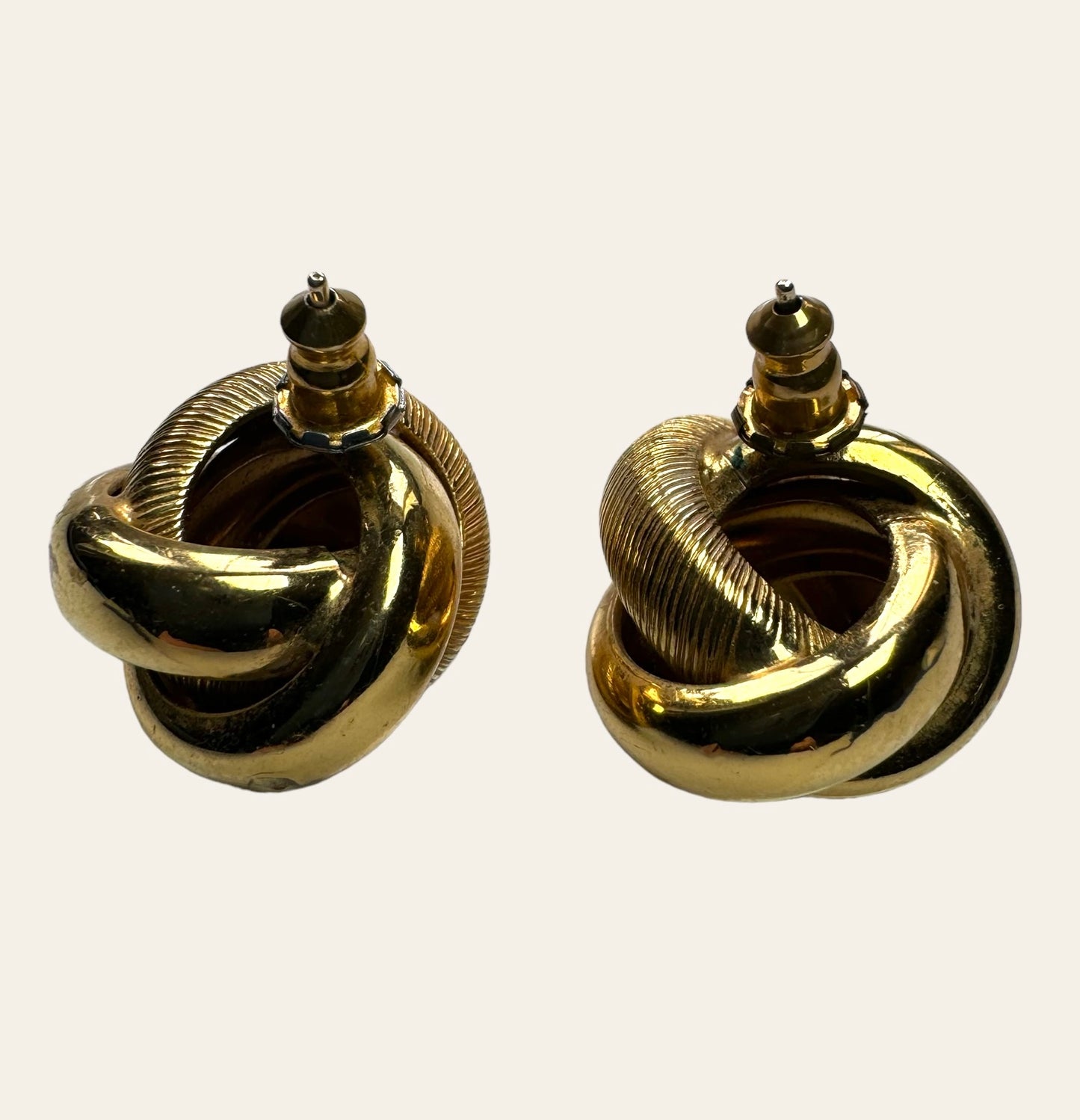 Petites Gold Tone Knot Pierced Earrings