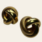 Petites Gold Tone Knot Pierced Earrings