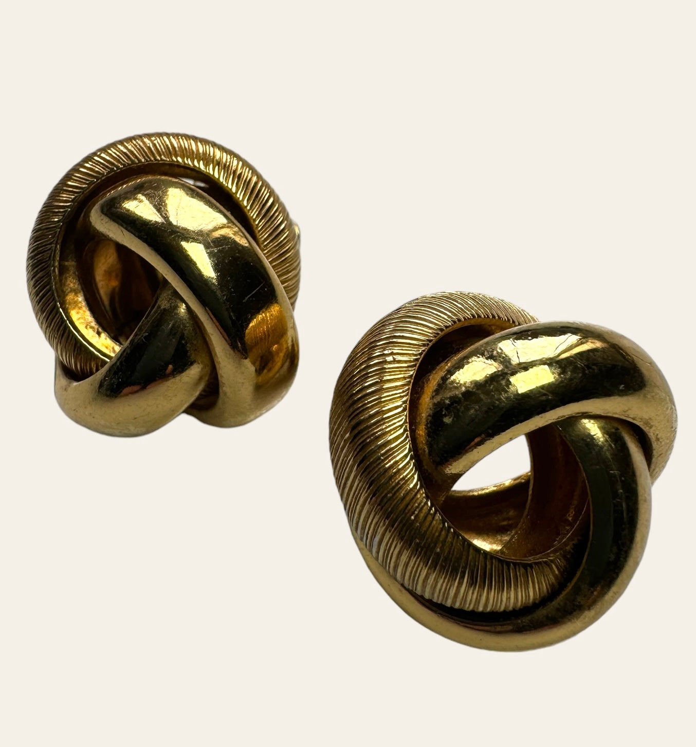 Petites Gold Tone Knot Pierced Earrings