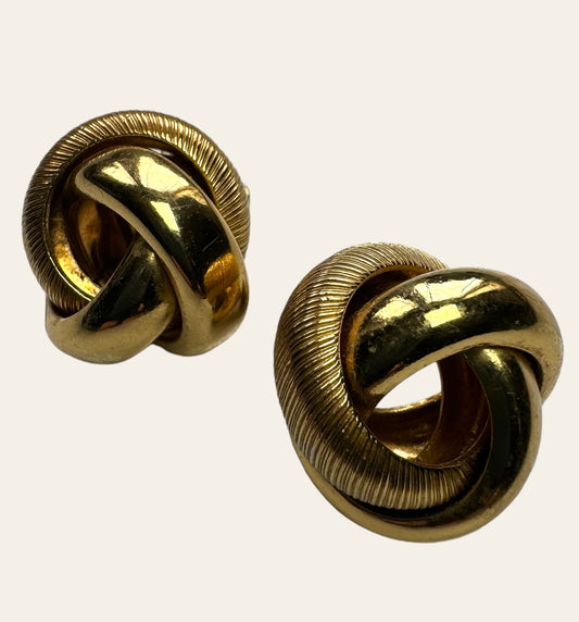 Petites Gold Tone Knot Pierced Earrings