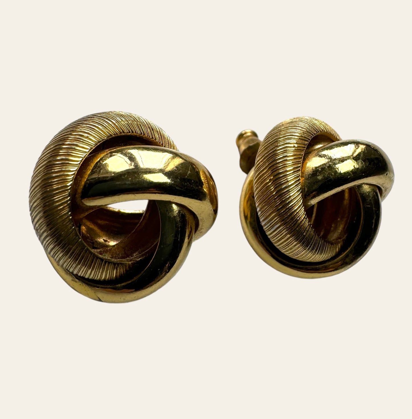 Petites Gold Tone Knot Pierced Earrings