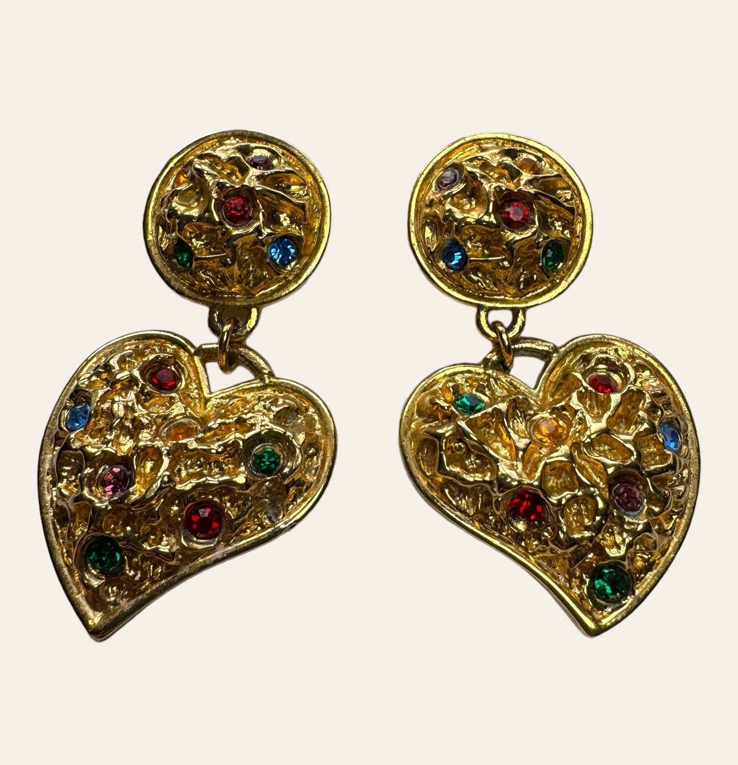 Large Heart Shaped Clip On Earrings