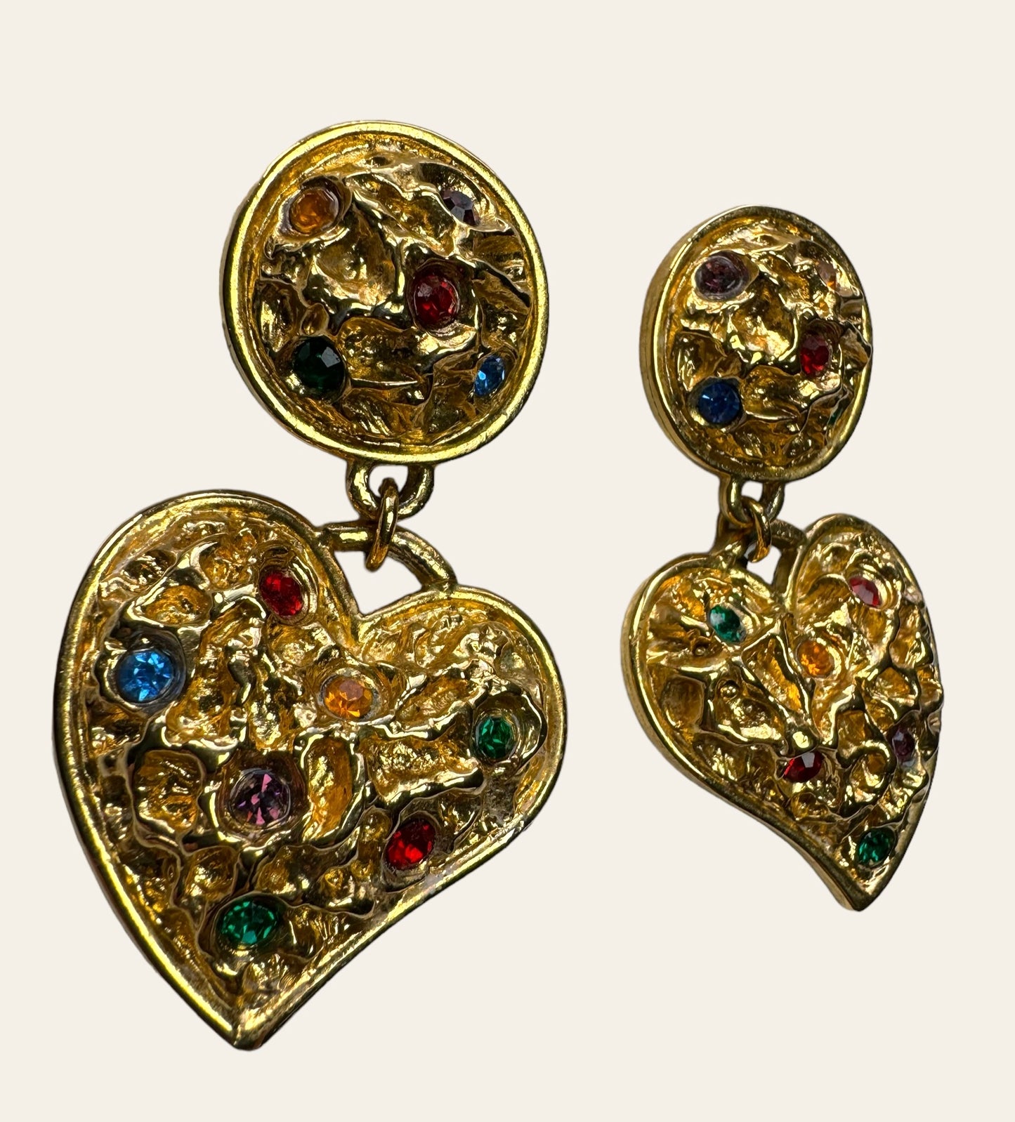 Large Heart Shaped Clip On Earrings