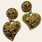 Large Heart Shaped Clip On Earrings