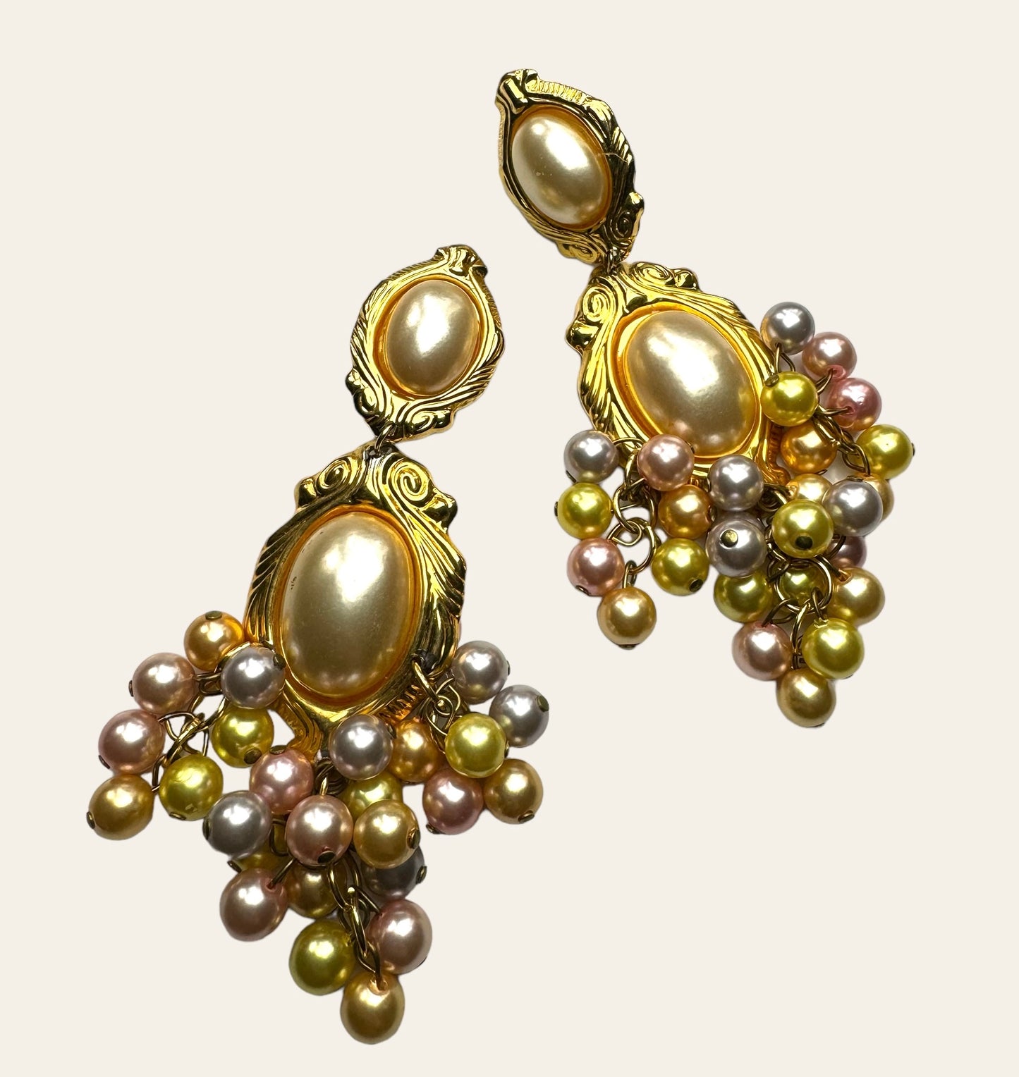 Vintage Chandelier Clip On Earrings