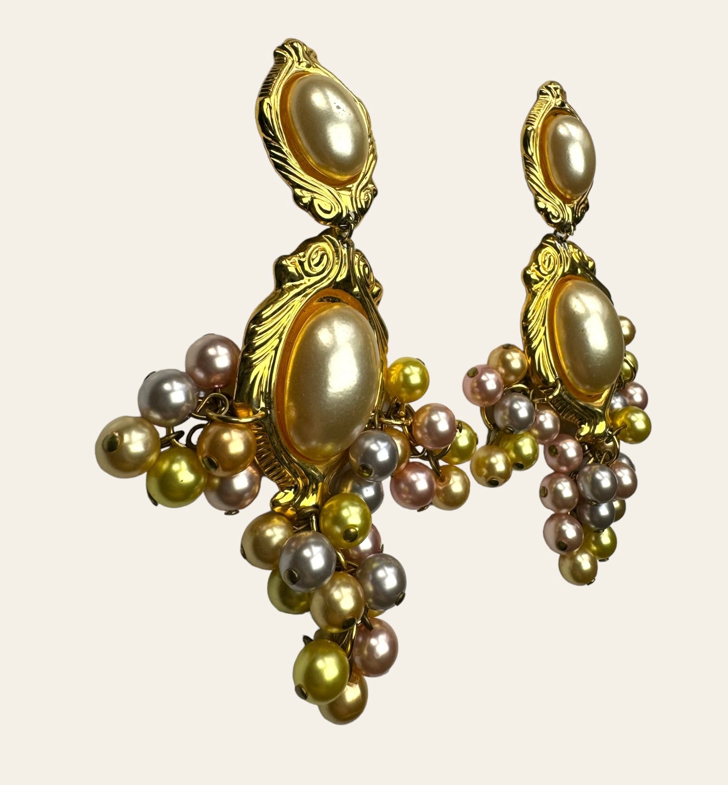 Vintage Chandelier Clip On Earrings