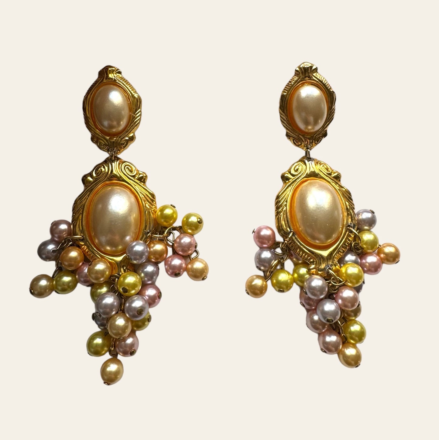 Vintage Chandelier Clip On Earrings