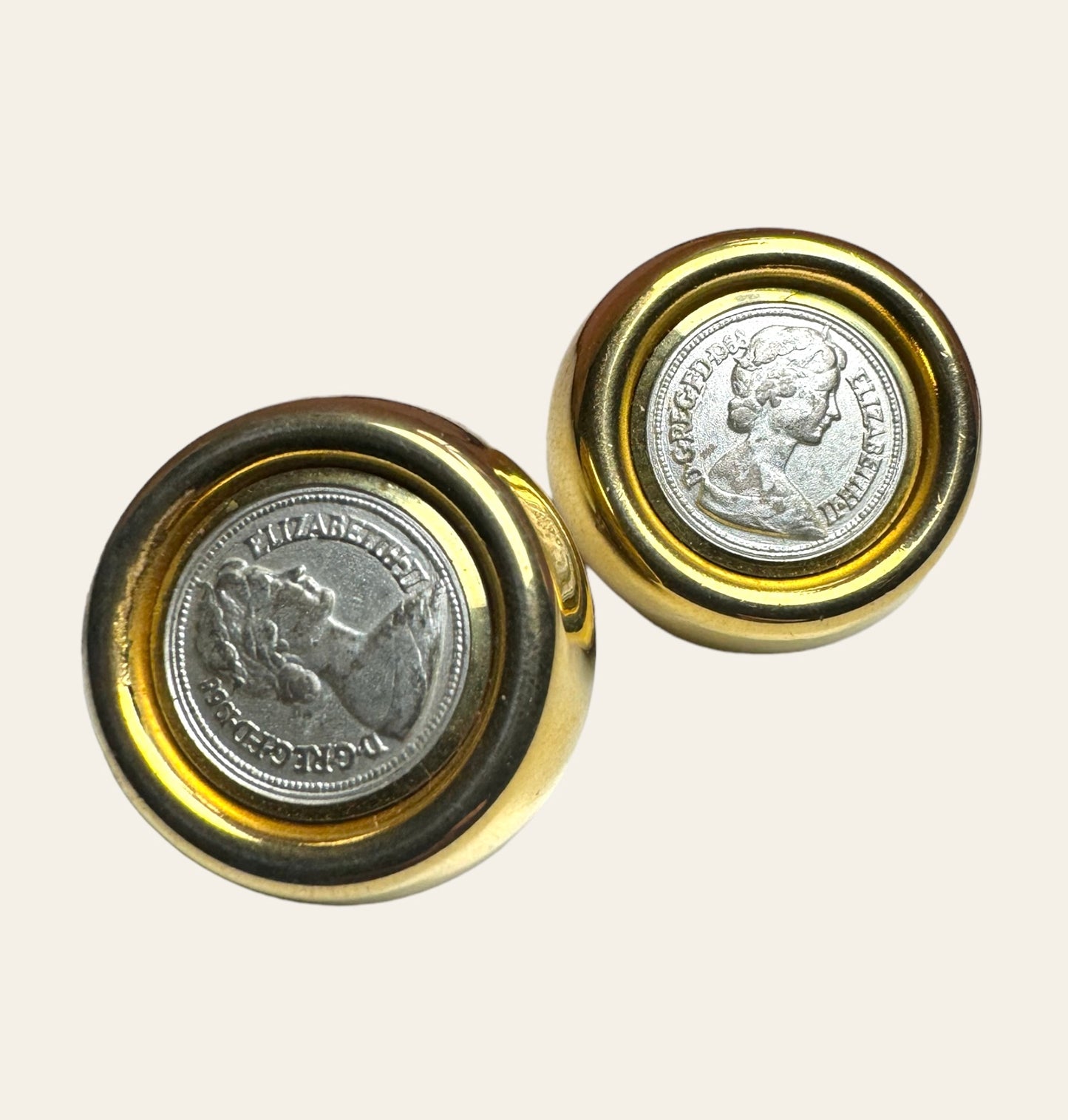 Money Coin Pierced Earrings