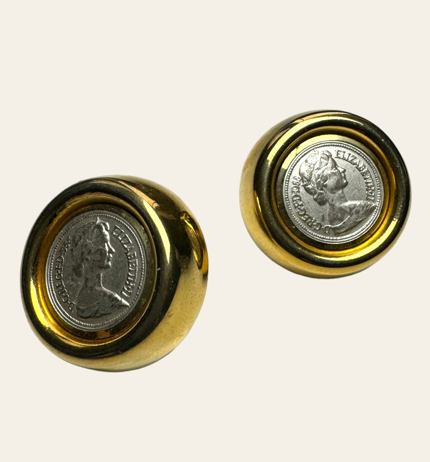 Money Coin Pierced Earrings