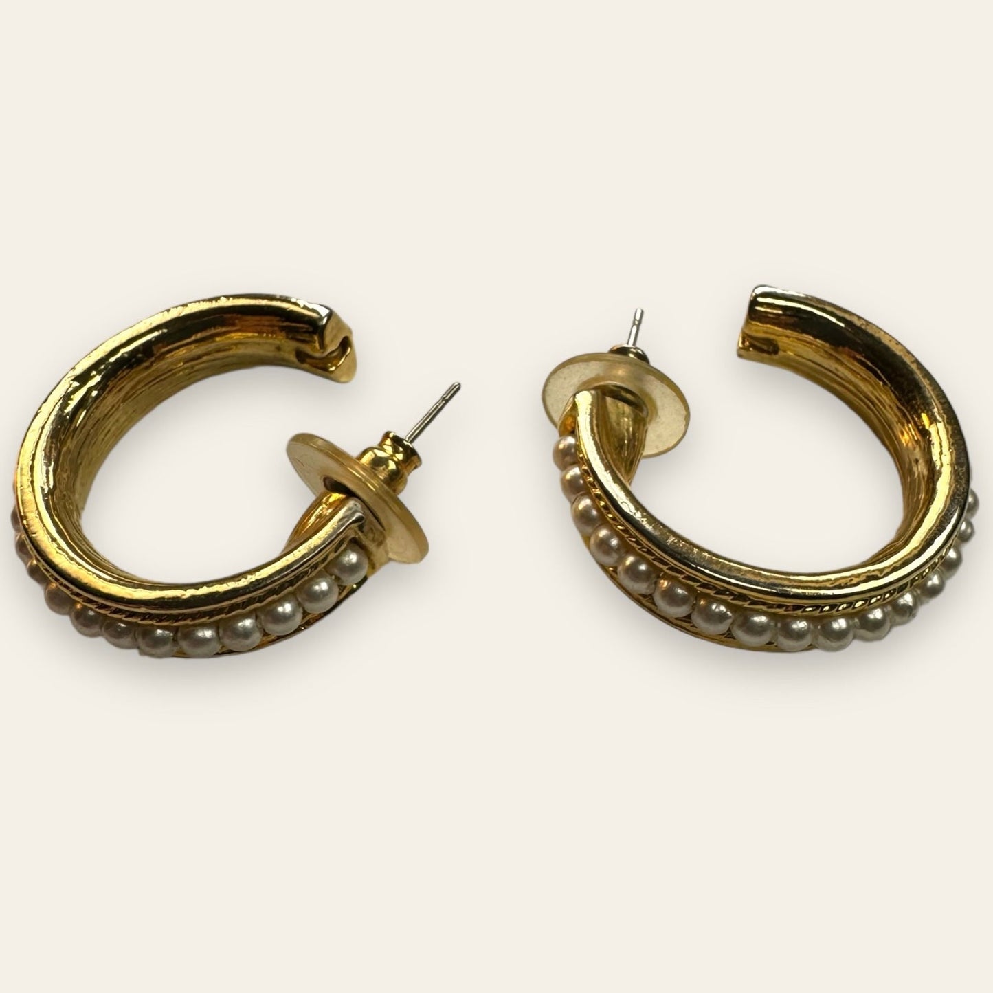 Gold Tone Pierced Hoops