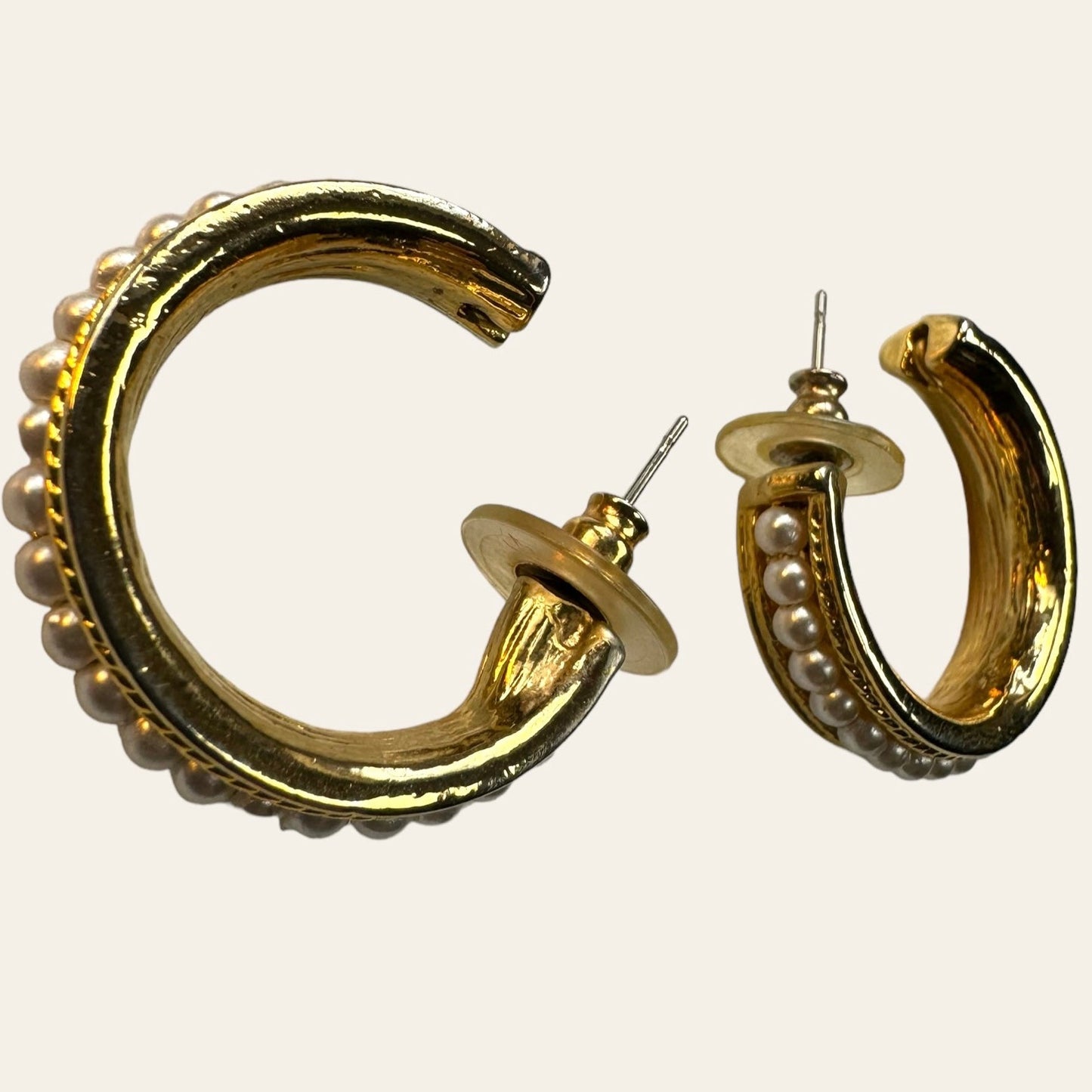 Gold Tone Pierced Hoops