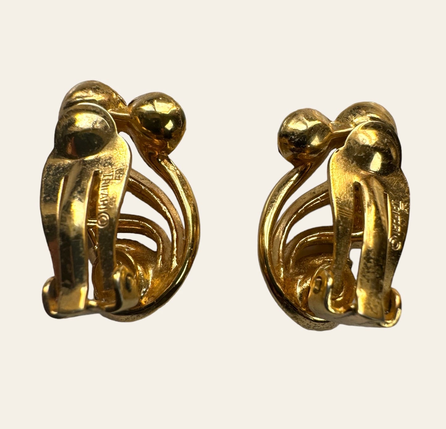 Crown Trifari Clip On Earrings