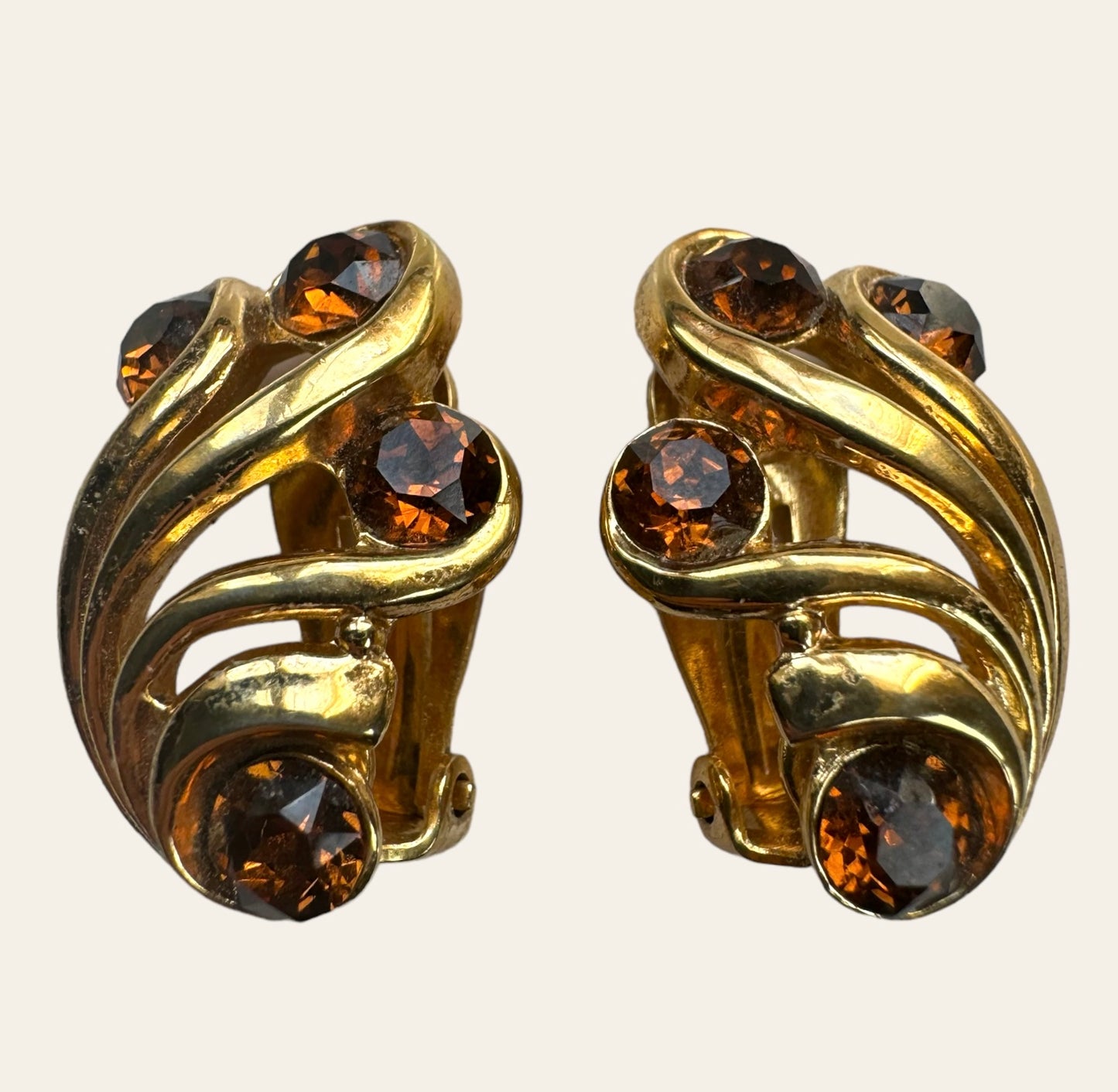 Crown Trifari Clip On Earrings