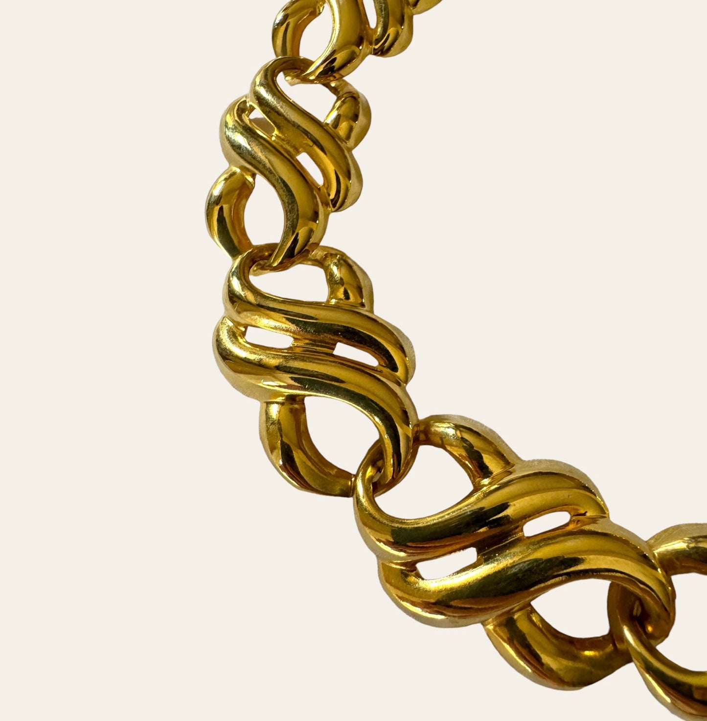 1980's Chunky Gold Tone Link Necklace