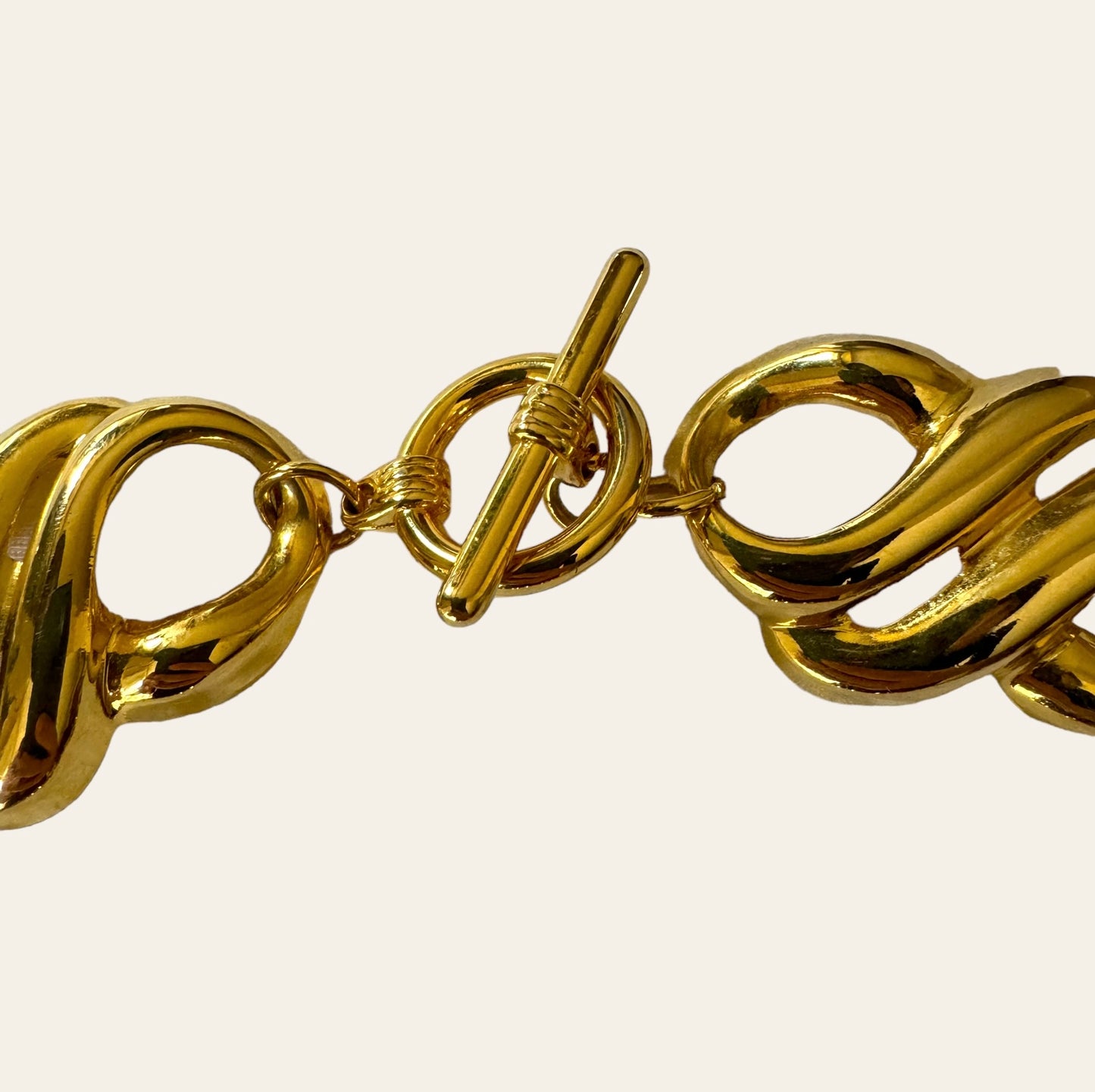 1980's Chunky Gold Tone Link Necklace