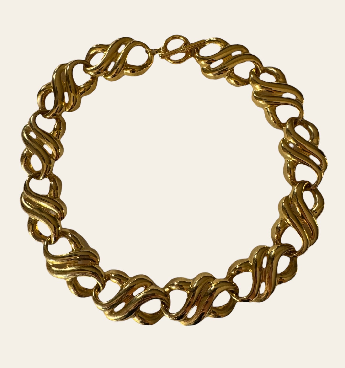 1980's Chunky Gold Tone Link Necklace