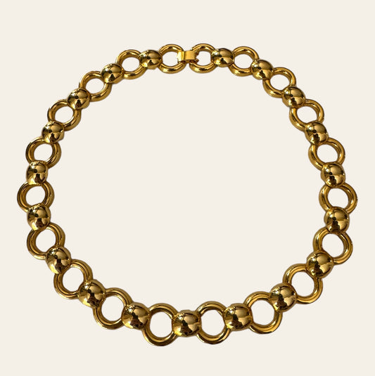 Gold Tone Chunky Links Necklace