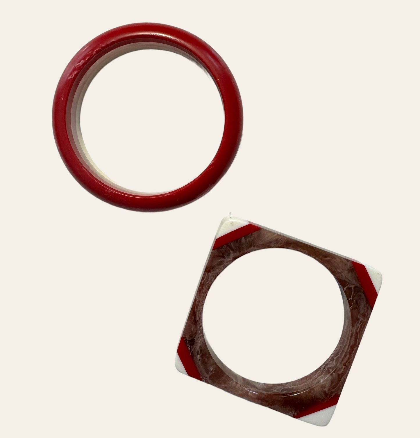 1930's Red Cherry And Creamy Bangles