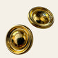 Gold Tone Button Clip On Earrings