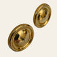 Gold Tone Button Clip On Earrings